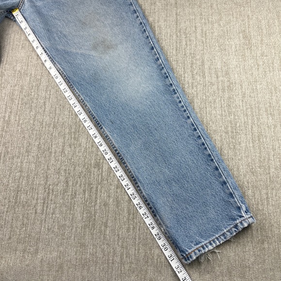 Levi's 545 Loose Fit Jeans Mens *32x32* Light Wash Denim Ripped Knee Casual 90s - Picture 8 of 11